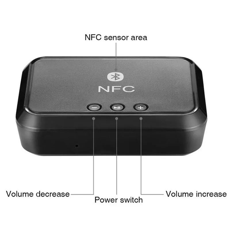 VIKEFON Bluetooth приемник NFC/USB диск музыка чтение стерео беспроводной адаптер 3,5 мм AUX/RCA Автомобильный Динамик Bluetooth аудио приемник