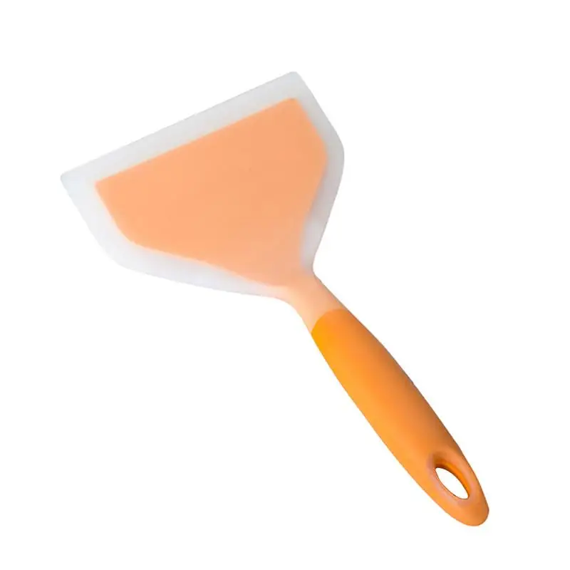 Силиконовая кухонная посуда силиконовая лопатка с широким отверстием Нефритовая пицца Толстая Лопата для яиц высокотемпературная широкая Лопата антипригарная лопатка - Цвет: Orange