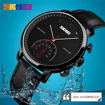 

SKMEI Business Waterproof Male Watch Simple Style Men Watches High Quality Leather Watchband Man Scratch resistant Clock Relogio
