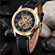 SHENHUA Men Watches Top Brand Luxury Gold Auotmatic Self-wind Mechanical Wrist Watches For Men Waterproof Skeleton Watches Men