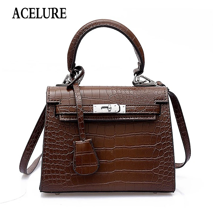 

ACELURE Fashion Shoulder Bag Crocodile Pattern Handbag Small Flap Women Messenger Bags High Quality PU Crossbody Bags Ladies
