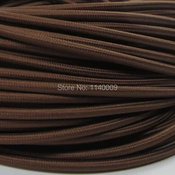 

10 meters Brown color 2 core 0.75mm2 Textile Electrical Wire Color Braided Wire Fabric Covered Electrical Power Cord Wire Cable