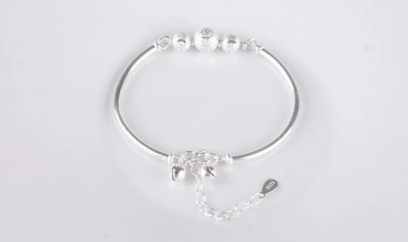 Anenjery 925 пробы серебряные браслеты с колокольчиками для женщин подарок на день Святого Валентина S-B23
