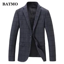 BATMO Новое поступление, высококачественный Повседневный клетчатый Серый блейзер для мужчин, мужские повседневные клетчатые куртки, большие размеры M-4XL 9827