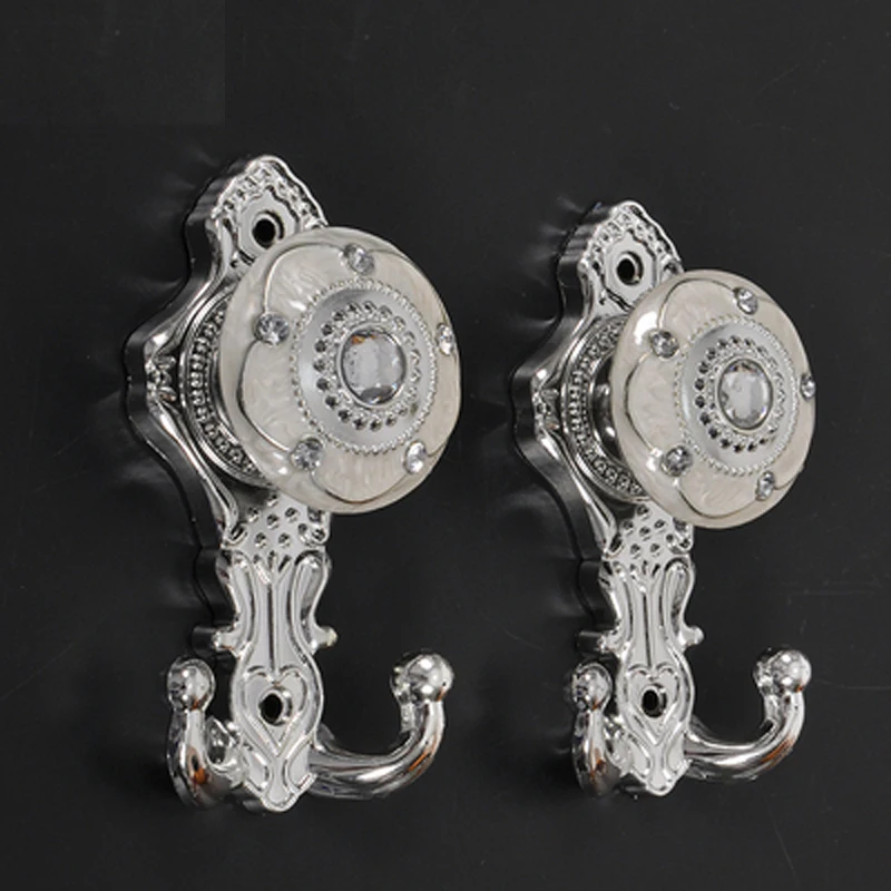 

Luxury Eco-friendly plated high Quality crystal+metal curtain hooks tieback holdback cloth hooks can order mixed by color