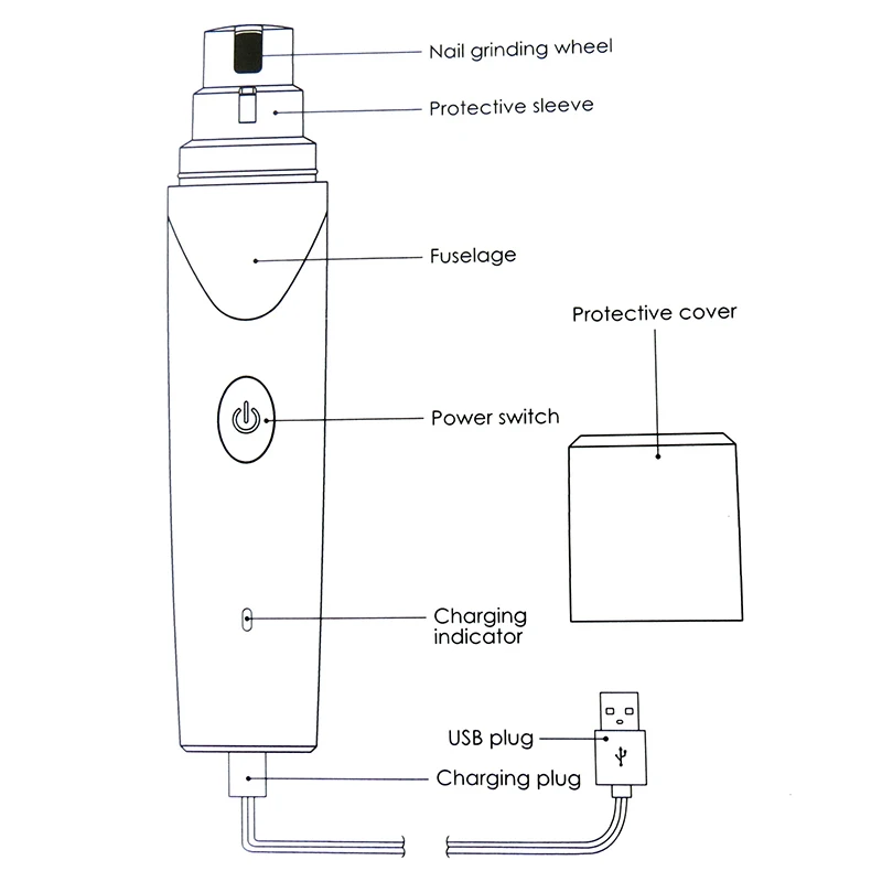 

Hot Automatic Pet Nails Grinder Clipper USB Charging Low Noise Nail Grinding Tools for Pet Dogs XJS789