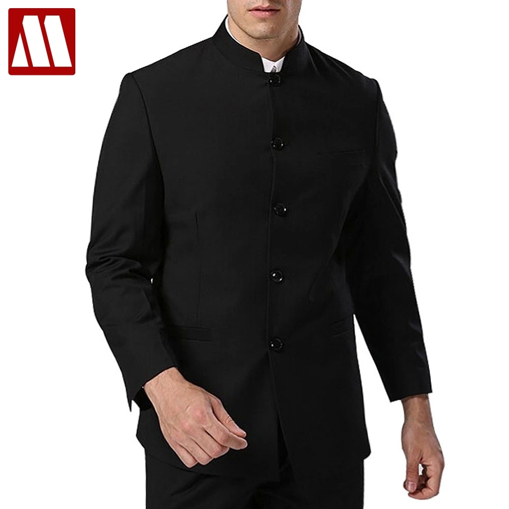 

Men Suit Sets Chinese Tunic Suits Stand Collar Classic Men's Casual Blazer Brand Design Business Formal Male Cotton Suit Set 4XL