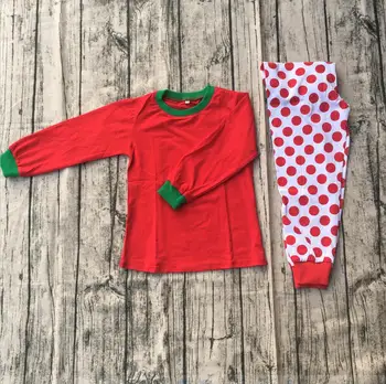 

OEM clothing manufacturers Kids clothing kids & adult size pajamas christmas holidays outfits red dot pant women clothing