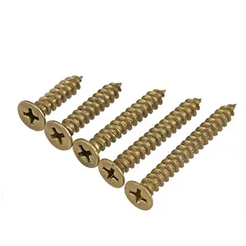

100pcs M3/M3.5/M4/M5 Furniture brass self tapping screws cross countersunk head self attack copper screws