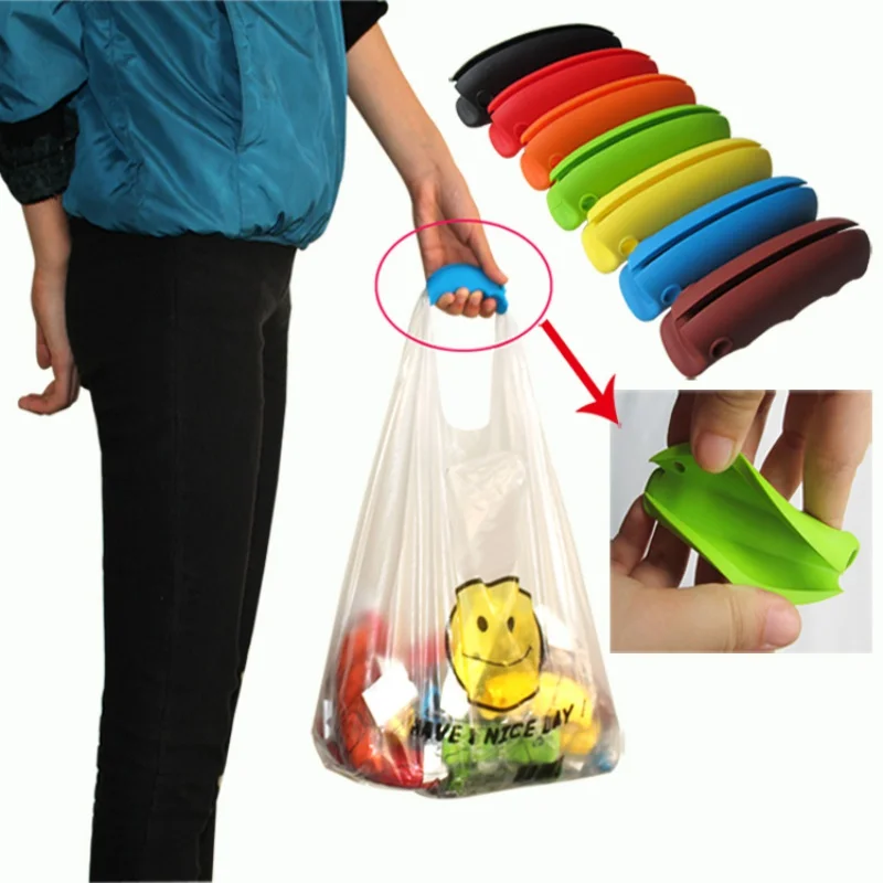 Hot Sales Comfortable Colorful Silicone Bag Clips Bag Carry Handle
