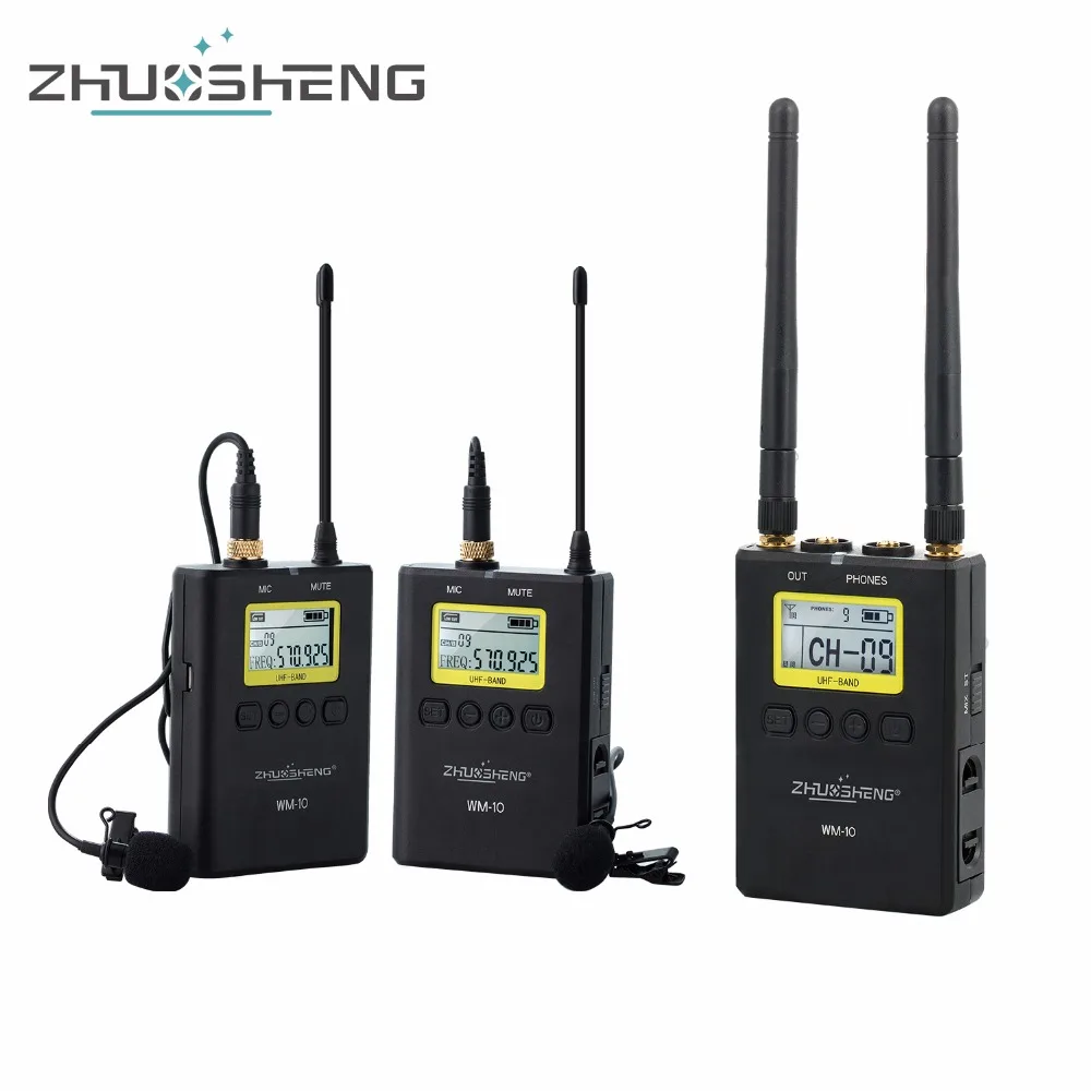 ZhuoSheng WM 10 100 канальный цифровой UHF беспроводной микрофон для Youtube видео|Микрофоны| |