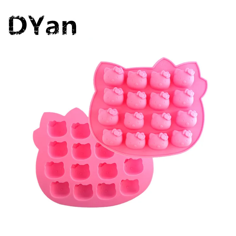 

16 Hello Kitty Pattern Silicone Fondant Chocolate Mould Silicone Cake Mould Jelly Pudding Baking Tools A073