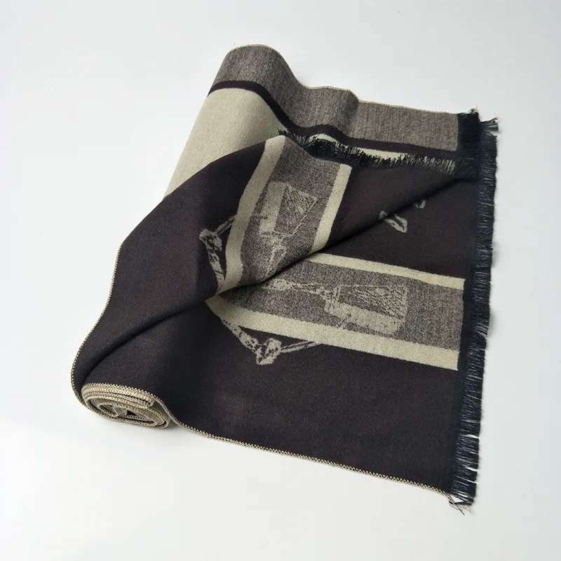 men wearing scarves Winter Cashmere Scarf For Men Wool Long Scarves Geometric Print Warm Scarfs Fashion Brand Designer Business Man Shawl Wrap 2018 male scarf