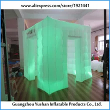 Пользовательский светодиодный полосы Крест цельное надувные photo booth с 2 двери