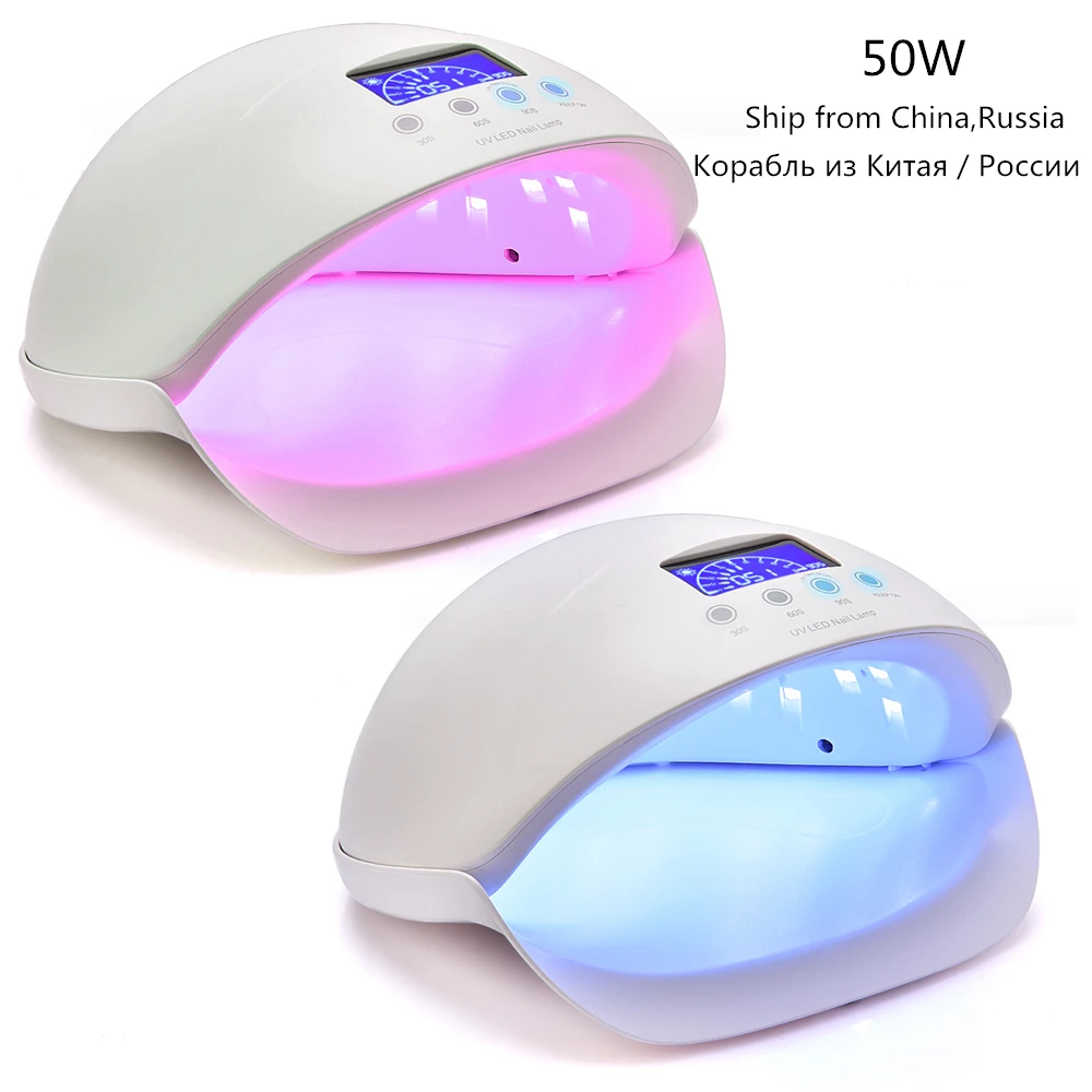 50W UV LED Lamp Nail Dryer Auto Sensor for Gel Varnish Curing Polish With Infrared Red Light Hand-care Mode Manicure Art Tool