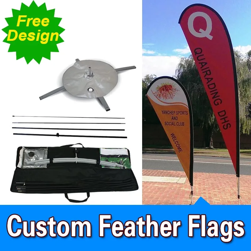 

Free Design Free Shipping Single Sided Cross Base Teardrop Flag Signs Advertising Promotional Sail Flags Banners Custom