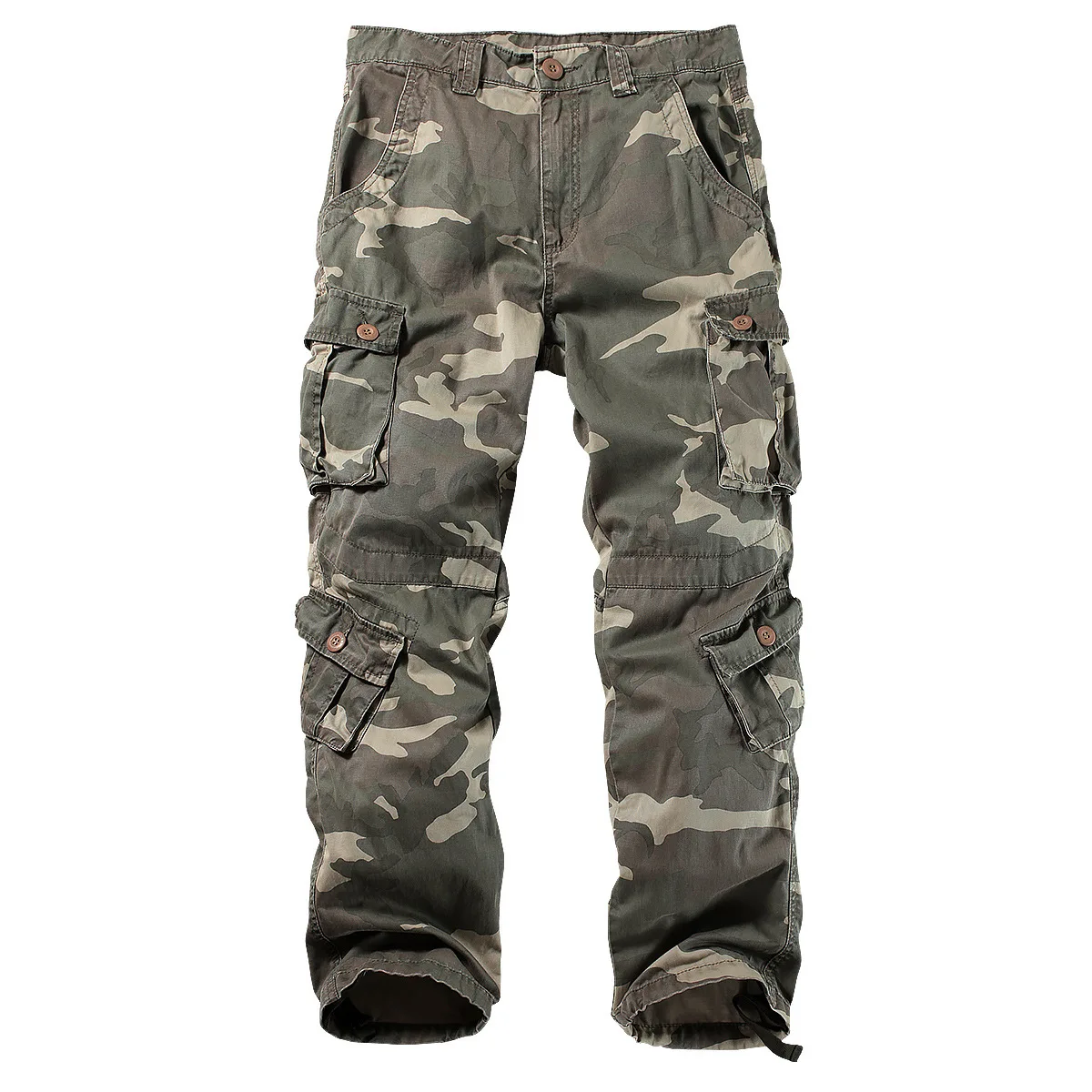  Men's Cotton Military Cargo Pants 8 Pockets Casual Work Combat Trousers Male Military Army Camo Car