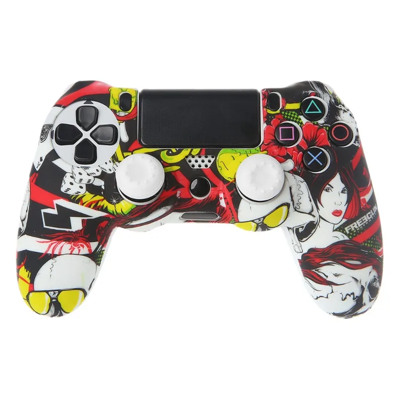 Color5 Для Playstation 4 PS4 Pro PS4 тонкий геймпад защитный силиконовый гелевый защитный мягкий чехол-накладка чехол - Цвет: Color5