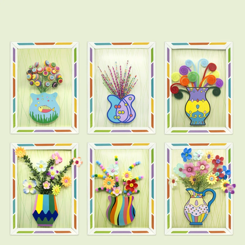 Novel Children Kid Diy Handmade Buttons Flower Button Bouquet