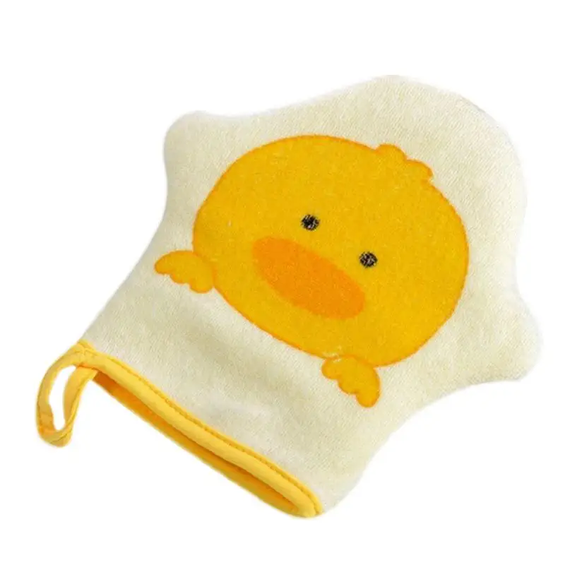 Новинка, 3 стиля, супер Мягкая Детская щетка для ванны с мультяшными животными, перчатки для душа для новорожденных, губка для детей - Цвет: Yellow
