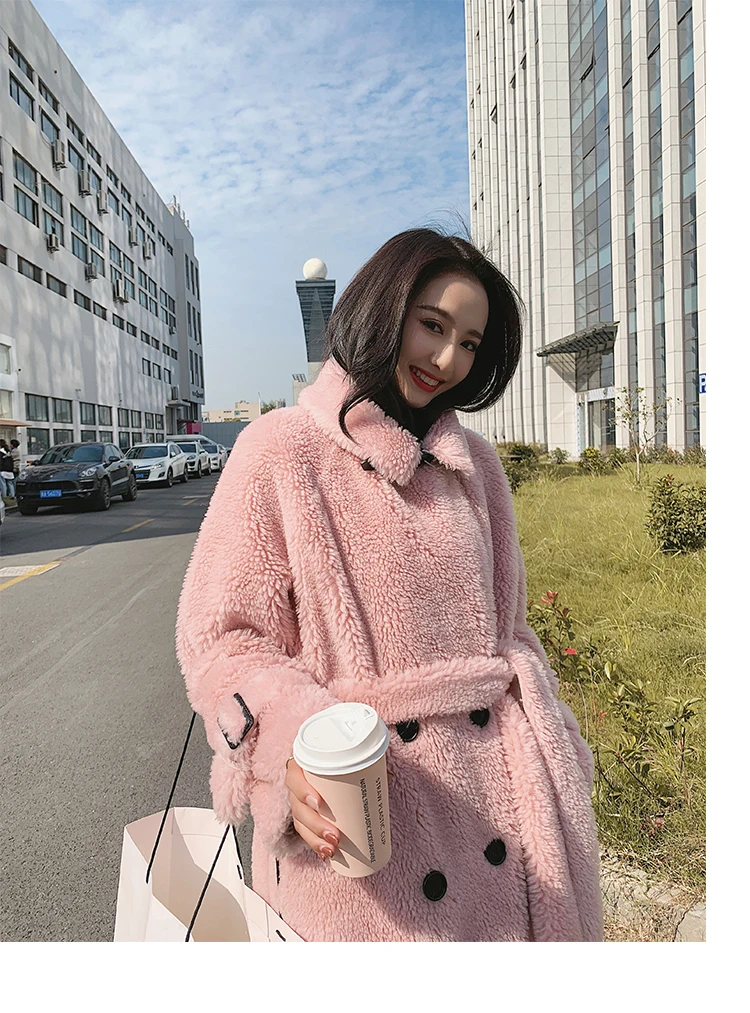 Real Fur Coat Women Korean Sheep Shearling Winter Coat Women Lamb Fur Jacket Windbreaker Abrigos Mujer Invierno MK188YY579