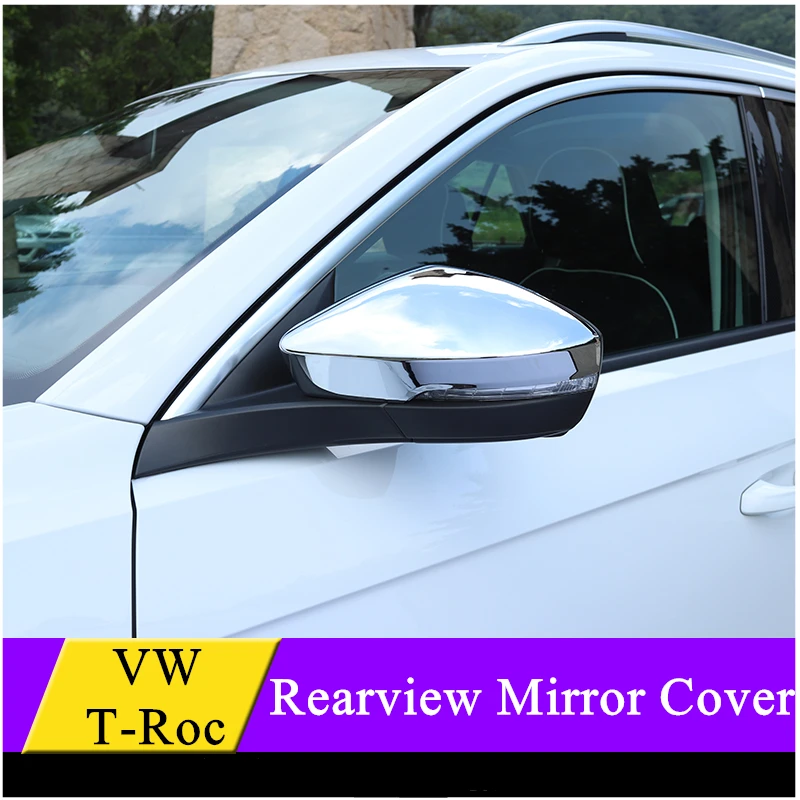 Для VW T-Roc зеркало заднего вида, покрытие для стайлинга, хромированное углеродное волокно, T Roc зеркало заднего вида, протектор, авто аксессуары