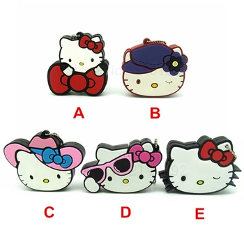 

Cartoon cool Hello Kitty model USB Flash Drive Pen Drive PenDrive Disk Memory Stick girl gift keychain 4GB 8GB 16GB 32GB 64gb