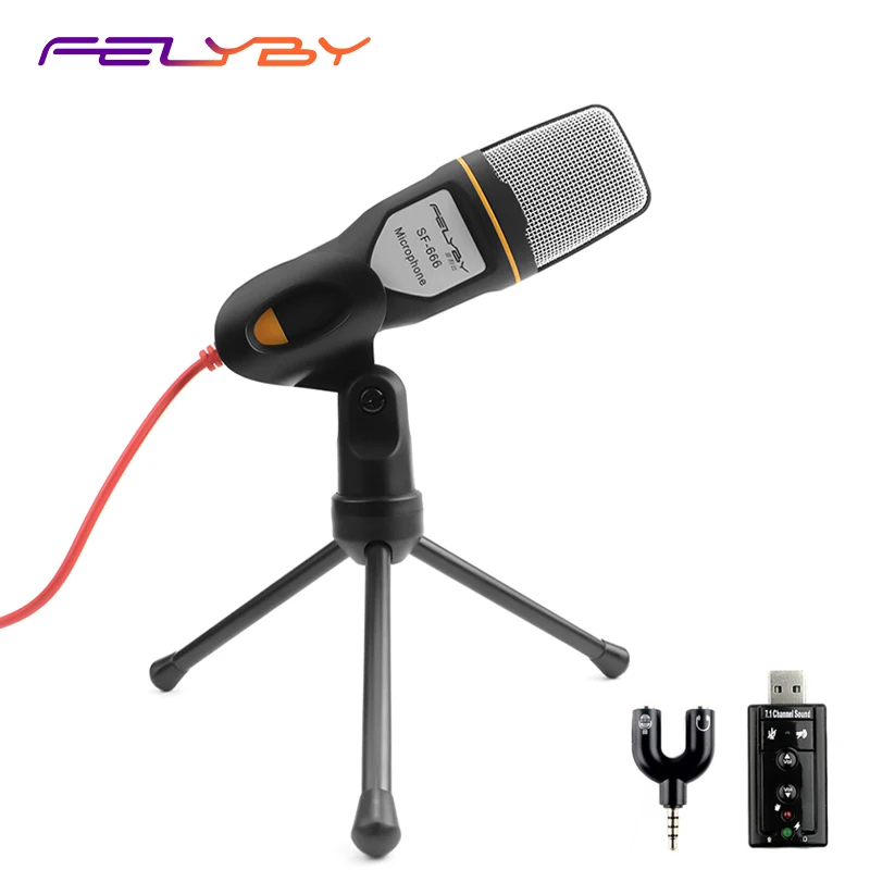 

Portable professional condenser microphone for computer notebook meeting voice chat Karaoke + triangle bracket