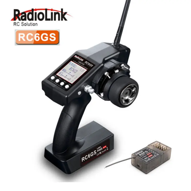 

RadioLink RC6GS 2.4G 6CH Car Transmitter + R6FG Gyro Receiver for RC Car Boat