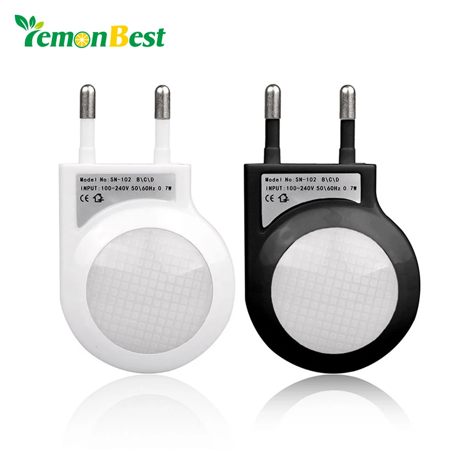 

Mini Auto LED Night Light Built-in Light Sensor Control White Bedside Light Wall Lamp EU