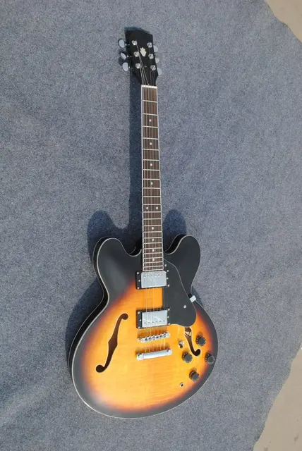 Cheap Free Shipping ES 335 hollow body jazz electric guitar sunburst color