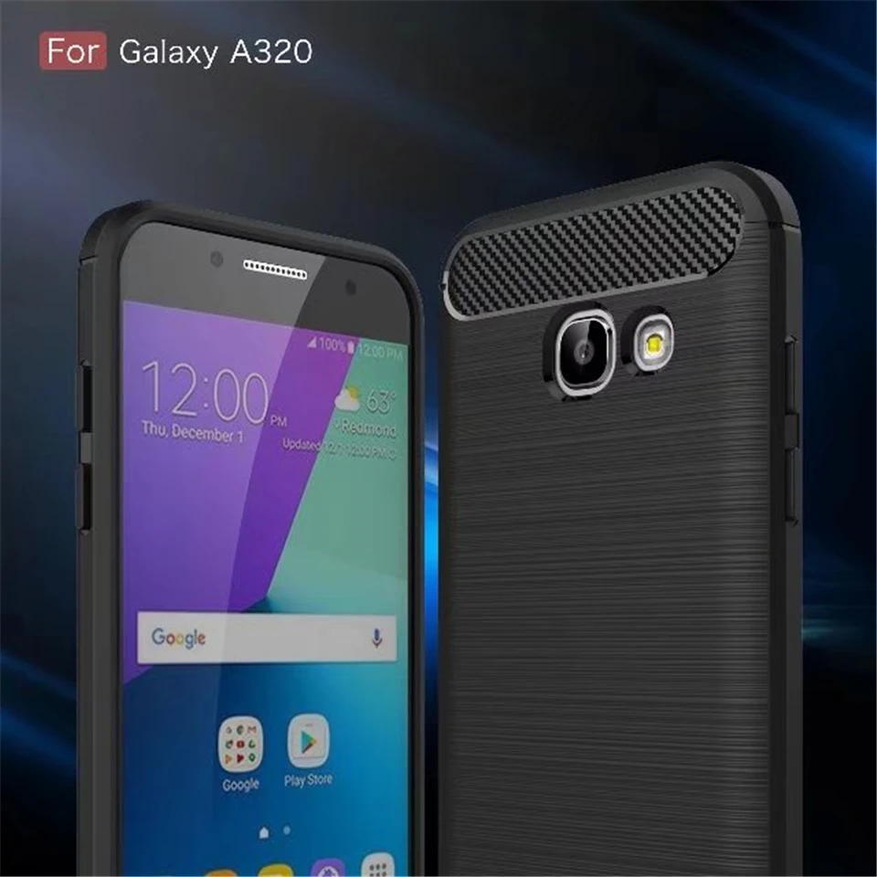 Armor Silicone Case For Samsung Galaxy A3 A5 A7 A8 2017 2018 S7 Edge Cover Rubber Carbon Fiber AntiShock Shell On Phone Cases |
