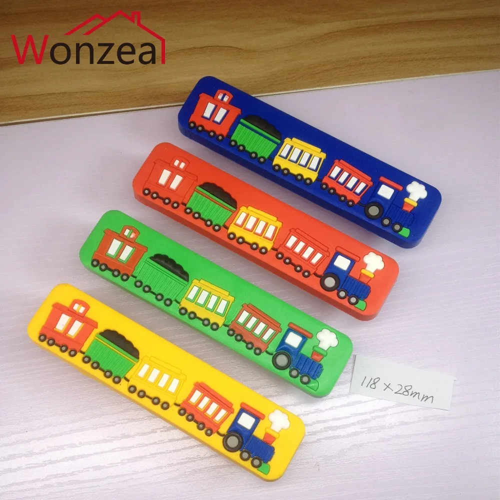 

Hole CC 96mm Cartoon Furniture Soft Children Carbinet Drawer Handles Kids Knob Pulls Red Train Design, Baby Nursery Home Decor