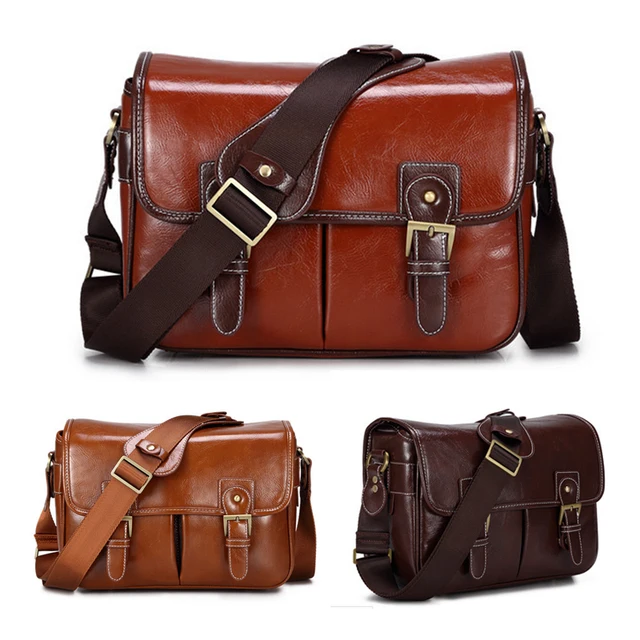 Roadfisher Pu Leather Retro Vintage Women Men Travel Slr Dslr Camera Roadfisher Pu Leather Retro Vintage Women Men Travel Slr Dslr Camera Bag Shoulder Messenger Insert