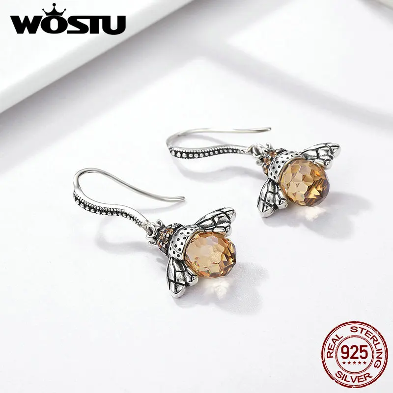 Женские серьги подвески в виде пчелы из серебра 100% пробы|earrings for|dropping earrings for womendrop