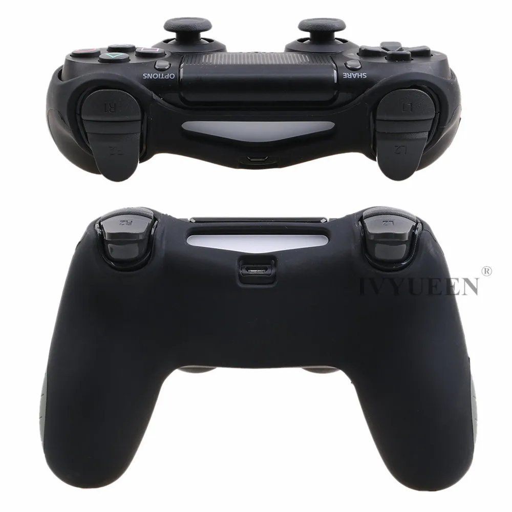 IVYUEEN толще половина кожи для Игровые приставки Dualshock 4 PS4 Pro Slim контроллер силиконовый чехол с 8 Стик шапки