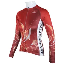 Паладин "красная лилия" женская с длинным рукавом Велоспорт Джерси велосипед рубашка велосипедная одежда