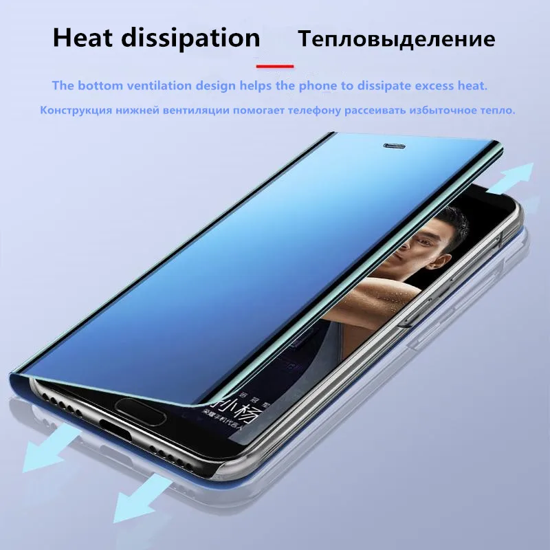 Зеркальный флип-чехол для huawei P20 P30 Lite mate 20 10 Lite Pro Y6 Y5 Prime чехол на Honor 10 8X 7A 7C Y9 P Smart