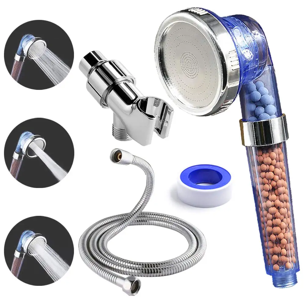 

High Pressure&Water Saving Shower Head with Replacement Hose and Holder Anion Energy Ball Showerhead Handheld for Dry Hair&Skin