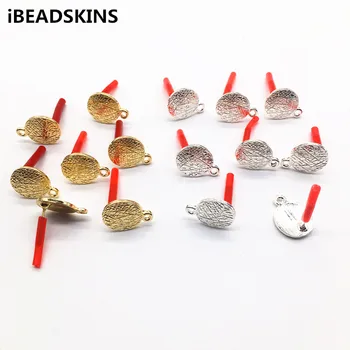 

New arrival! 15x11mm 100pcs/lot zinc alloy twisted coin-shape Stud earring/earrings accessories/Earring parts for Jewelry DIY