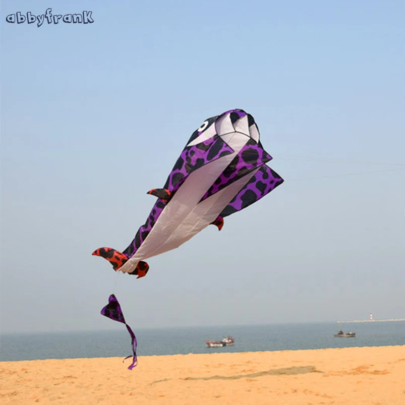 

Abbyfrank 2.1M Dolphin Whale Flying Kite Software Easy To Fly With ABS Round Handle 360M Line Outdoor Game Toy For Adult Kids
