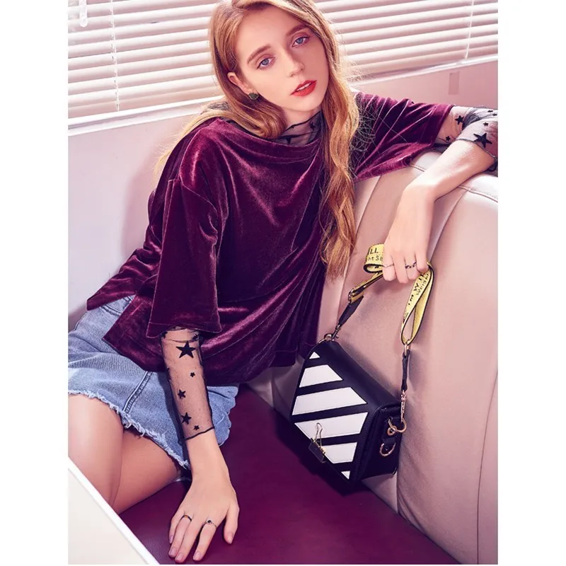 

LACATTURA Women Messenger Bags Stripes Pattern Leather Handbag Lady Small Clutch Shoulder Bag Crossbody for Girls Long Tail Clip