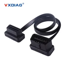 Neswest OBD 2 Plana Fino Como Noodle OBDII ELM327 OBD2 16Pin Masculino Para Feminino Cotovelo Conector Do Cabo de Diagnóstico Do Carro OBD2