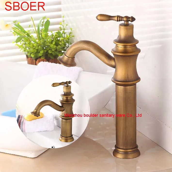 

Classic European Style Antique Vintage Soild brass Sink Single Handle control faucet kitchen bathroom basin mixer tap robinet