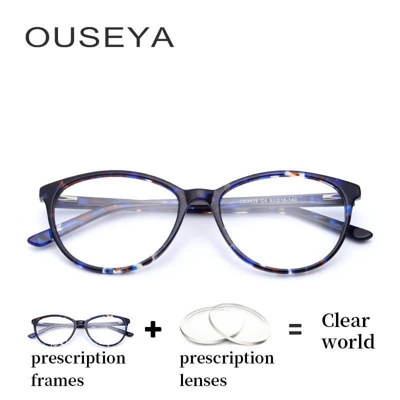 

Acetate Women Optical Eyeglasses with Diopter Fashion Computer Thin Myopia Photochromic Hyperopic Multifocal Glasses #CB3828