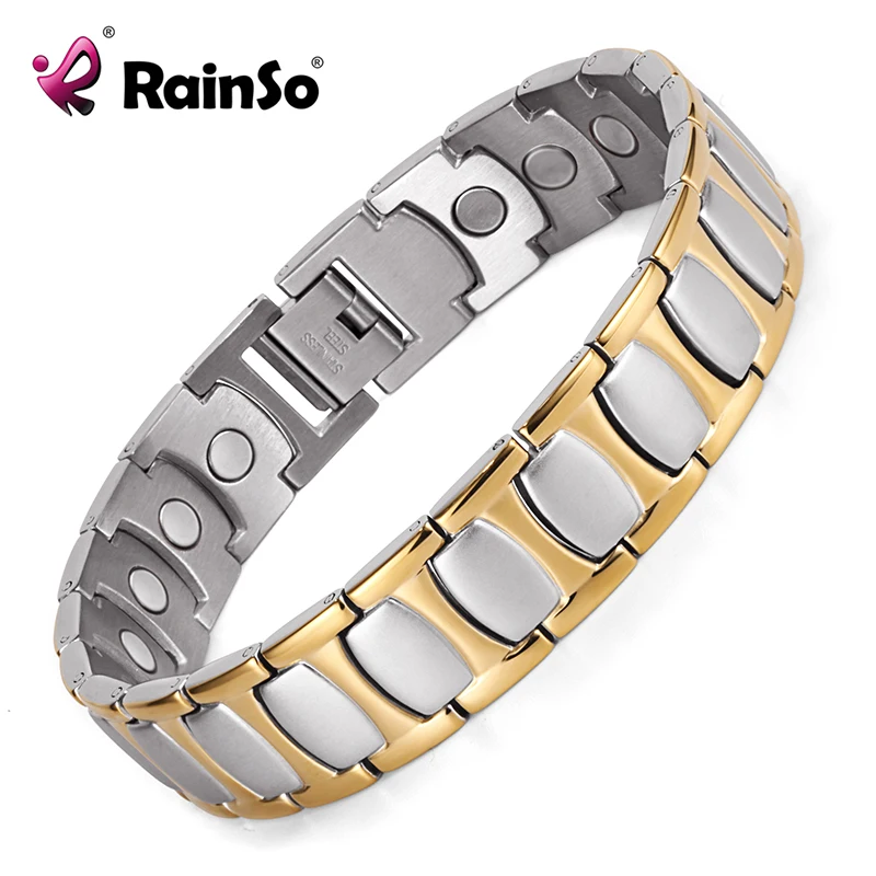 RainSo Исцеления Магнитный Браслет Для мужчин женщина Титан здравоохранения магнит