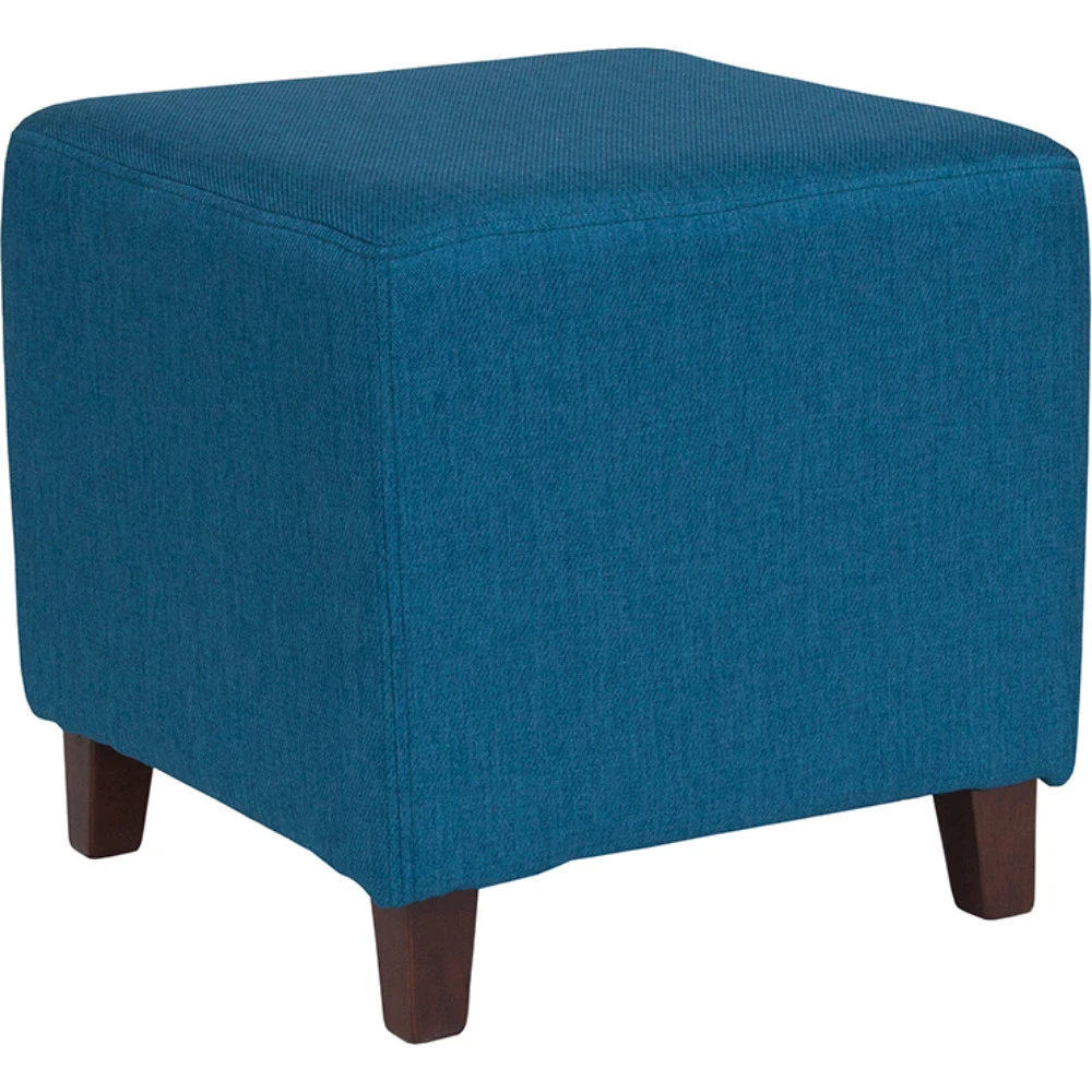 все цены на Ascalon Upholstered Ottoman Pouf in Blue Fabric онлайн