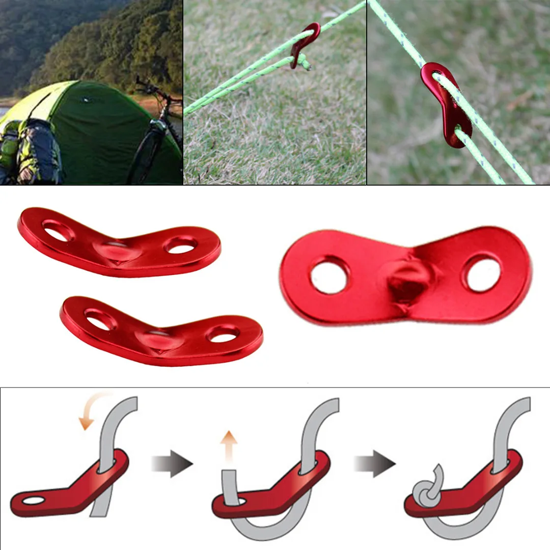 10Pcs Red Lock Rope Fasteners Camping Tent Lock Rope Fastener Guy Line Tensioner Lock Tents Accessories