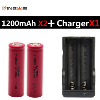 

High-Quality KingWei 2 X 18650 Batteries 1200mAh 3.7 Voltage Rechargeable Li-ion Battery With Charger
