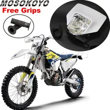 Bianco Motocross Della Bici Della Sporcizia Faro MX Enduro Testa Della Lampada per Husqvarna FE TX TE 25 150 250 300 350 450 501 701 2017-2019